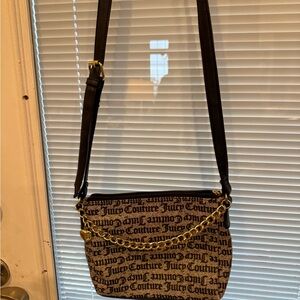 Juicy Couture Black and Gold Logo Crossbody Bag